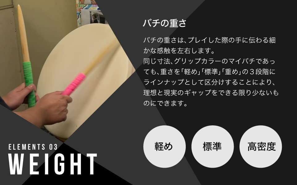 Amazon | マイバチ みなみとり 米ヒバ 39cm レッド 太鼓ドラム